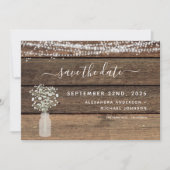 Save the Date Rustikale Bauernhüttenleuchten (Vorderseite)