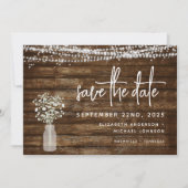 Save the Date Rustikale Bauernhüttenleuchten (Vorderseite)