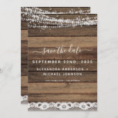 Save the Date Rustikale Bauernhüttenleuchten Einladung (Vorne/Hinten)