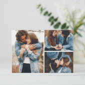 Save the Date Rustikale Blumenhaut Boho Fotokarte (Stehend Vorderseite)