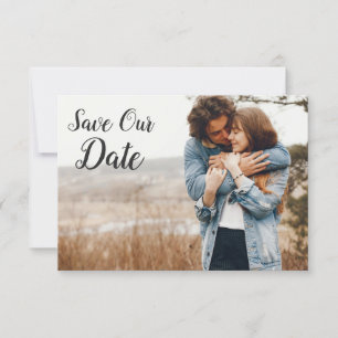 Save the Date Rustikale Blumenhaut Boho Fotokarte