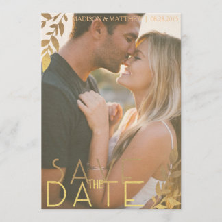 Save the Date rustikale Einladung Vintages Gold