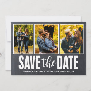 Save the Date rustikale Foto-Collage der Tafel-3