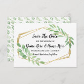 Save the Date rustikale Goldrahmen-Leaf laden ein (Vorne/Hinten)