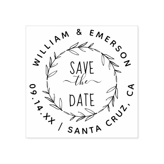 Save The Date | Rustikale Händeschlittenhochzeit Gummistempel (Prägung)