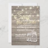 Save the Date rustikale Holz Mason Jar String Ligh (Vorderseite)