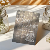 Save the Date rustikale Holz Mason Jar String Ligh