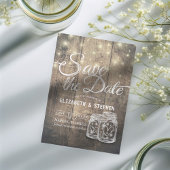 Save the Date rustikale Holz Mason Jar String Ligh