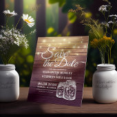 Save the Date rustikale Holz Mason Jar String Ligh