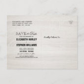 Save the Date rustikale Holz Mason Jar String Ligh Ankündigungspostkarte (Rückseite)