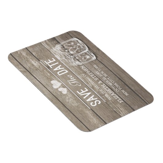 Save the Date rustikale Holz Mason Jar String Ligh Magnet (Rechte Seite)