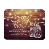 Save the Date rustikale Holz Mason Jar String Ligh Magnet (Horizontal)