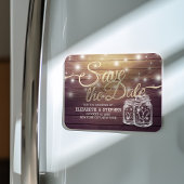 Save the Date rustikale Holz Mason Jar String Ligh Magnet