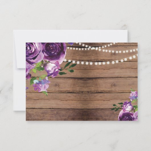 Save the Date rustikale Holzblumen laden ein (Rückseite)