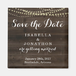 Save the Date - Rustikale Holzhochzeit Magnet