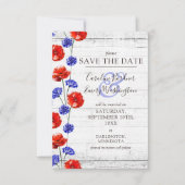 Save the Date Rustikale Holzrottpoppe Blumenkarte Einladung (Vorderseite)