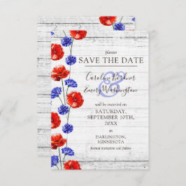 Save the Date Rustikale Holzrottpoppe Blumenkarte Einladung