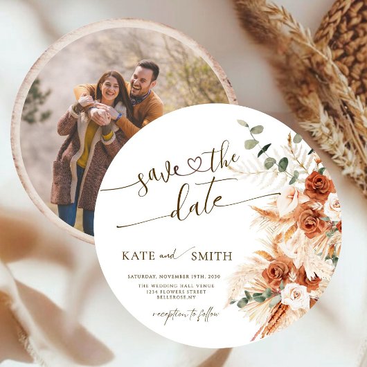 Save the Date Rustikale Holzschnitt-Karte Einladung