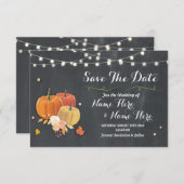 Save the Date Rustikale Pumpkin Lights Chalk Weddi (Vorne/Hinten)
