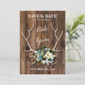 Save the Date rustikale Romantik mit Magnolie (Stehend Vorderseite)