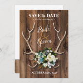 Save the Date rustikale Romantik mit Magnolie (Vorne/Hinten)