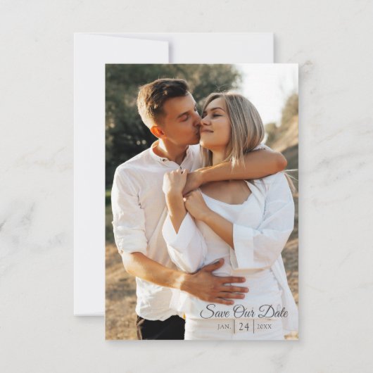 Save the Date rustikale Südkantoletten-Hochzeitkar Einladung (Rückseite)