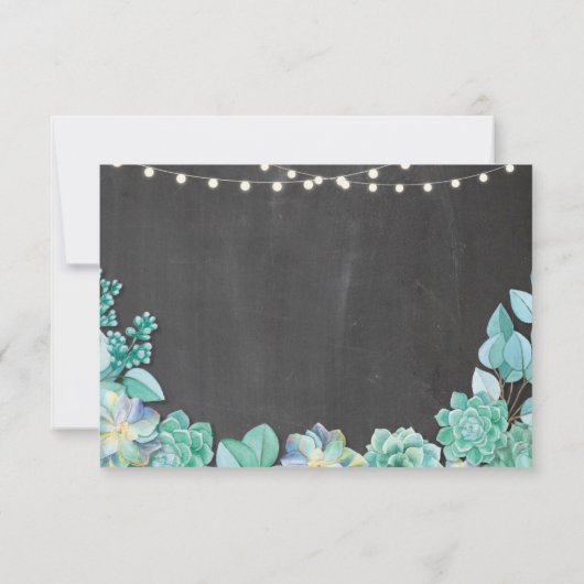 Save the Date rustikale Sukkuline Minkkreide laden (Rückseite)