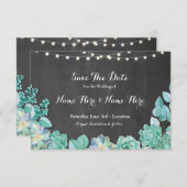 Save the Date rustikale Sukkuline Minkkreide laden (Vorne/Hinten)