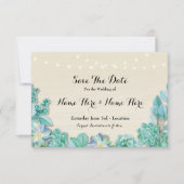 Save the Date rustikale Sukkulturen laden Minzlich (Vorderseite)