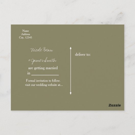 Save the Date rustikale Verlobung Holz & Licht Postkarte (Rückseite)