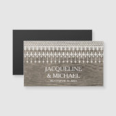 Save the Date rustikale Vintage Spitzenholzplatte Magnetkarte (Vorne/Hinten)