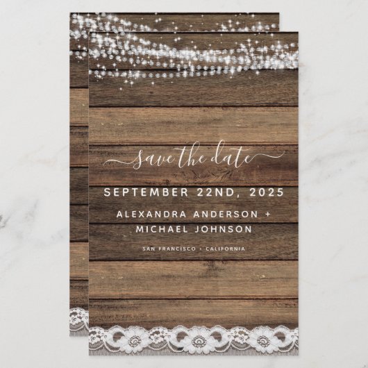 Save the Date Rustikaler Bauernhof (Vorne/Hinten)