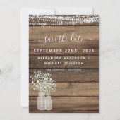 Save the Date Rustikaler Bauernhof mit Lichtern Einladung (Vorderseite)