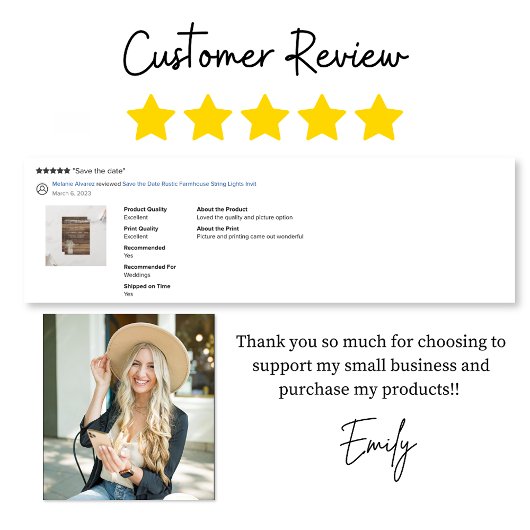 Save the Date Rustikaler Bauernhof mit Lichtern Einladung