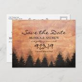 Save the Date Rustikaler Wald Postkarte (Vorne/Hinten)