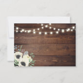 Save the Date Rustikales Foto Blumenanemon (Rückseite)