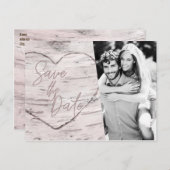 Save the Date Rustikales Foto der Weißen Birke Ver Postkarte (Vorne/Hinten)