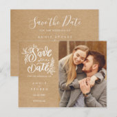 Save the Date Rustikales Foto Postkarte (Vorne/Hinten)