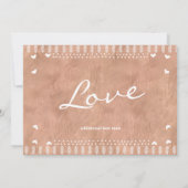 Save the Date Rustikales Glam Rose Gold Foto (Rückseite)