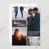 Save the Date rustikales Hochzeitsstich-Foto Ankündigung (Vorne/Hinten)