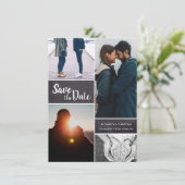 Save the Date rustikales Hochzeitsstich-Foto Ankündigung (Stehend Vorderseite)