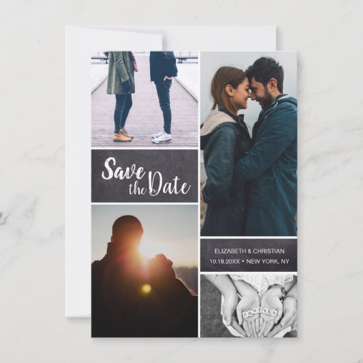 Save the Date rustikales Hochzeitsstich-Foto Ankündigung (Vorderseite)