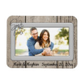 Save the Date rustikales Holz mit Foto Magnet (Horizontal)