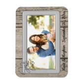 Save the Date rustikales Holz mit Foto Magnet (Vertikal)
