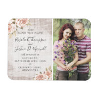 Save the Date Rustikales Holz & Romantische Rose F
