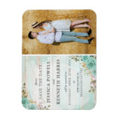 Save the Date Rustikales türkisfarbenes Foto Magnet (Vertikal)