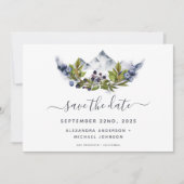 Save the Date Rustikales Wald Wasserfarbe Moderne (Vorderseite)