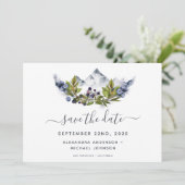 Save the Date Rustikales Wald Wasserfarbe Moderne (Stehend Vorderseite)