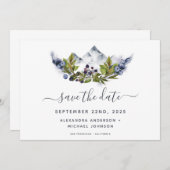 Save the Date Rustikales Wald Wasserfarbe Moderne (Vorne/Hinten)