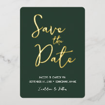 Save the Date Sage Green Gold Wedding